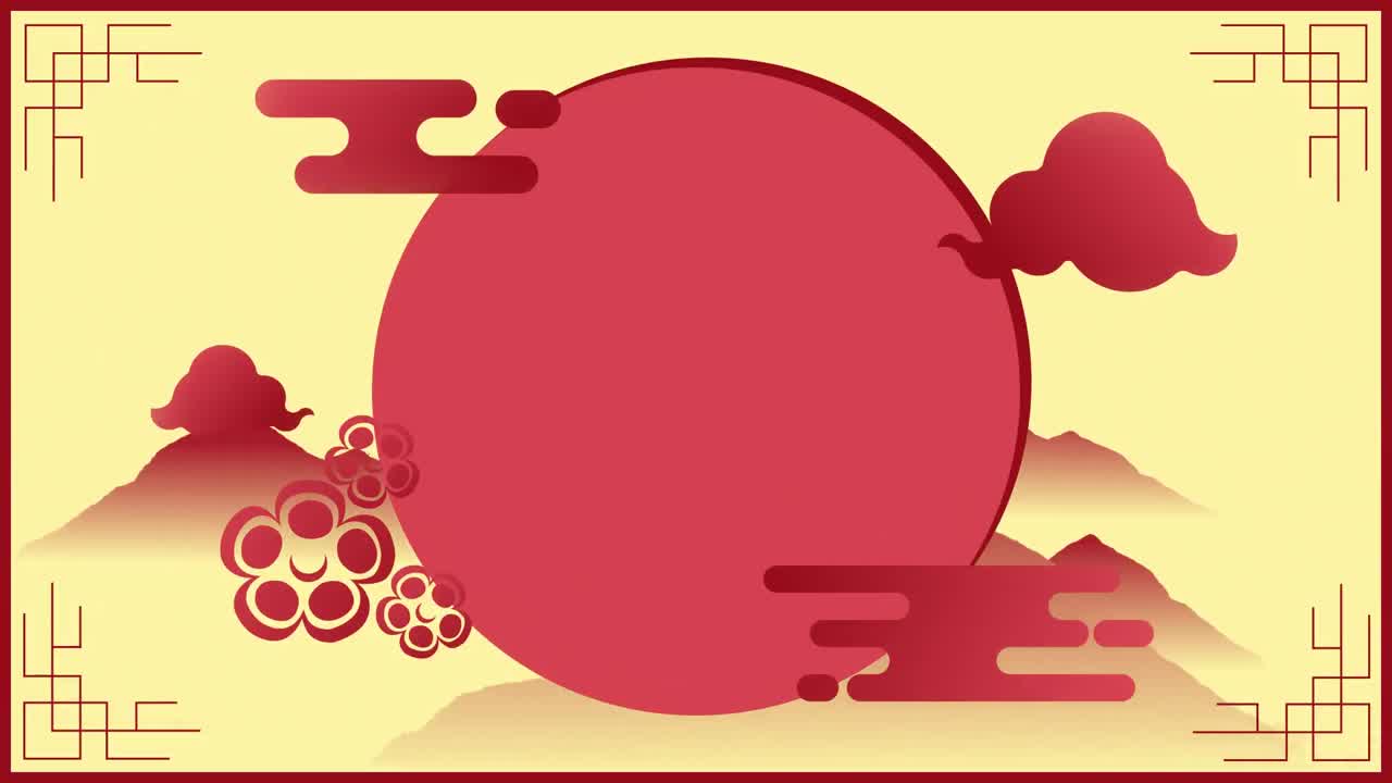 animación de flores rojas para el año nuevo chino