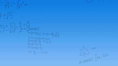 Animación-Del-Procesamiento-De-Datos-Matemáticos-Sobre-Fondo-Azul