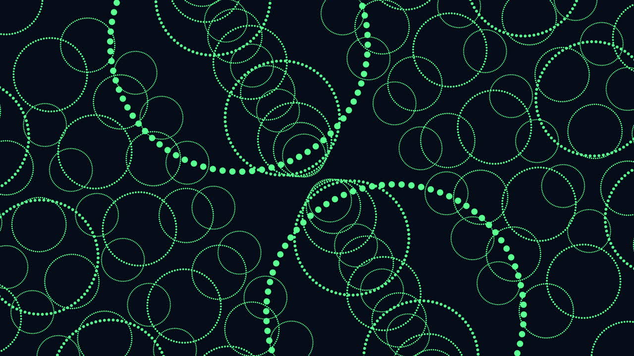 patrón de círculos rosados vibrantes flotando sobre un fondo negro