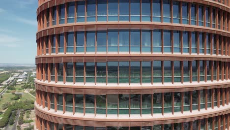 aerial view of modern building in seville spain