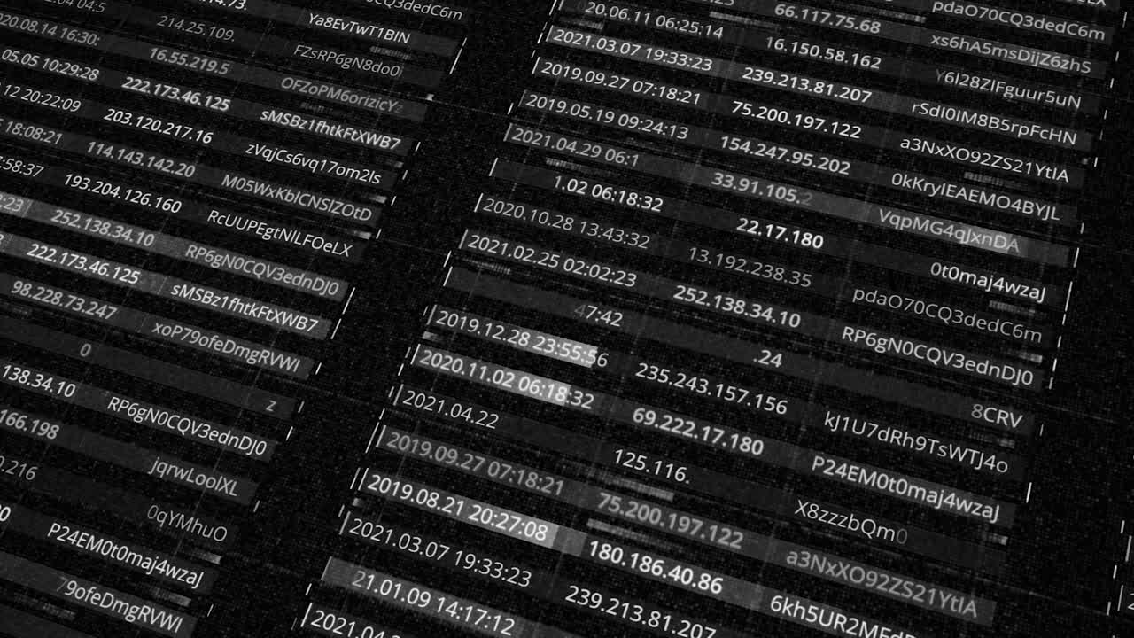 Computer Screen Displaying Data Stream