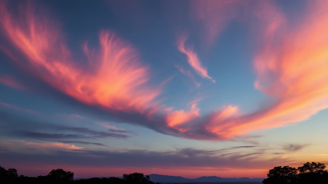 Dramatic Sunset Sky with Fiery Red and Orange Clouds