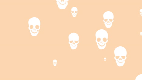 animation of falling skulls on pink background