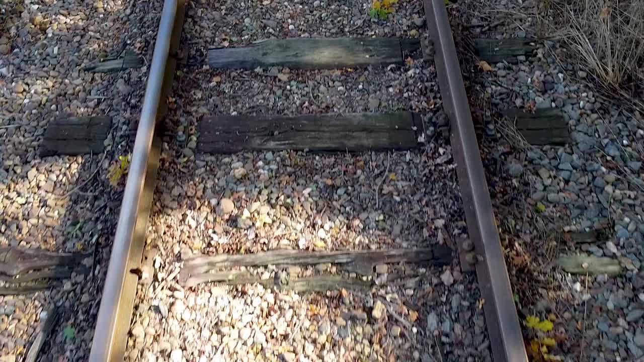 Old railroad, like train moving forward.