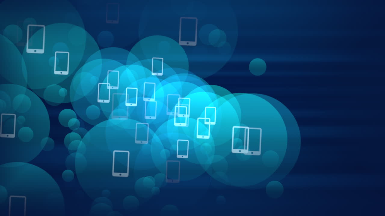 Icone animate Smartphone su semplice sfondo di rete