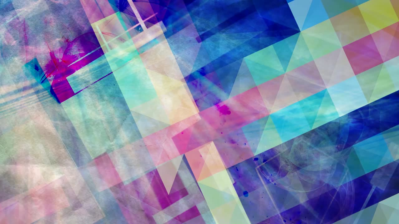 파란색 배경으로 회전하는 박동하는 파스텔 기하학적 직사각형 - 4k 원활한 루프 모션 배경 애니메이션