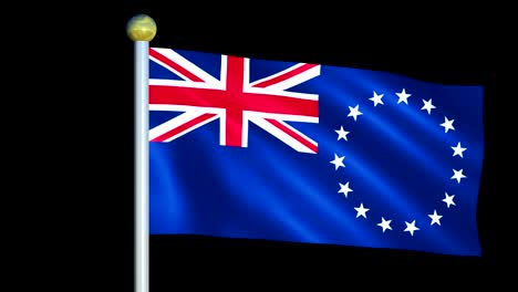 gran bandera animada en bucle de las islas cook