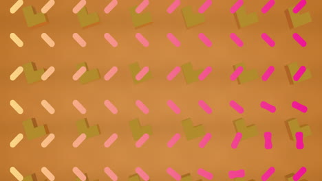 animation of pattern moving on seamless loop on orange background