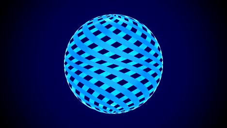 abstract sphere on blue background. isolated 3d render