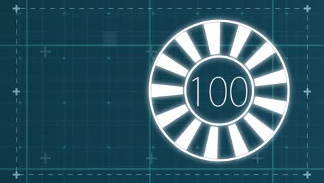 웹 디자인을 위한 0에서 100까지의 원 퍼센트 다이어그램