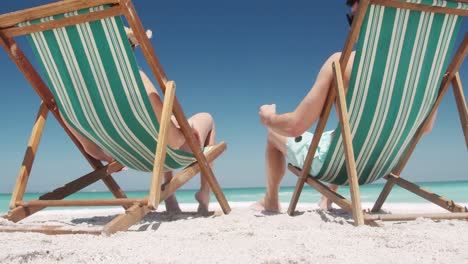 couple in love enjoying free time on the beach together