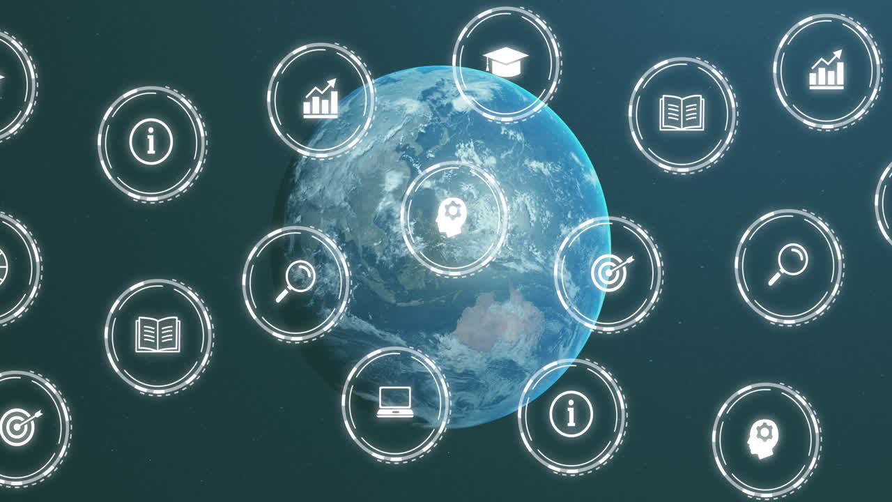 전 세계 아이콘 네트워크의 애니메이션