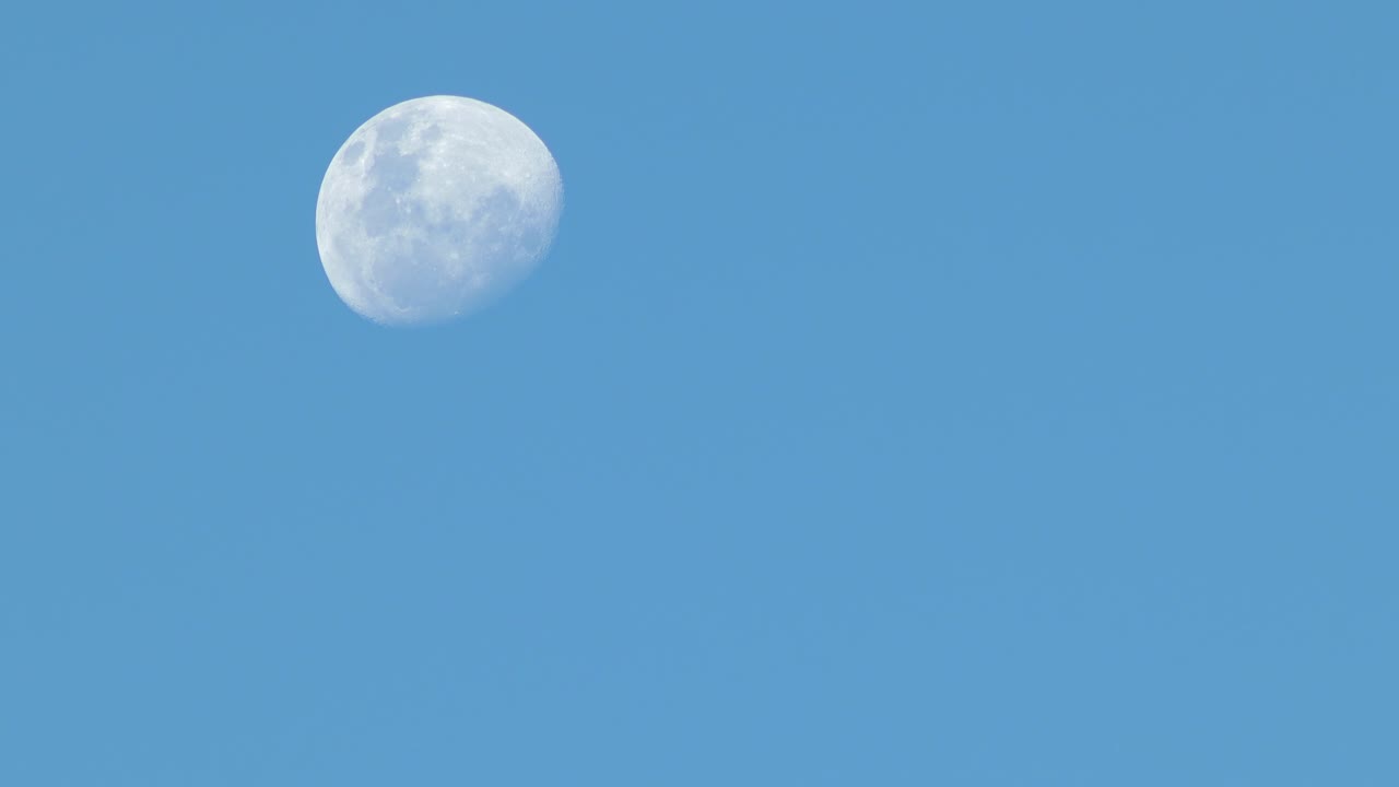 Moon During Day Time Clear Blue Sky Australia, Victoria, Gippsland, Maffra Medium Shot