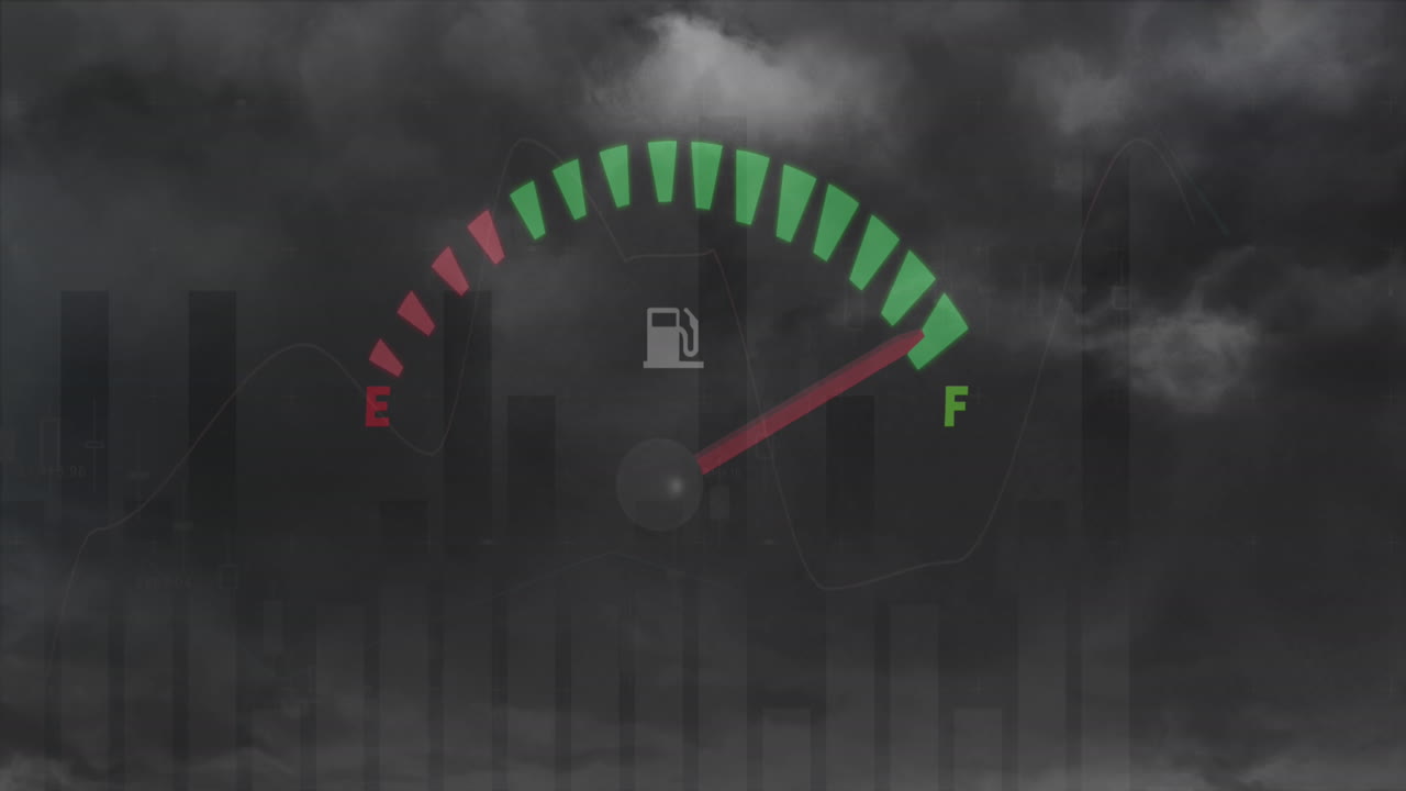 연료 게이지 데이터 처리 및 통계의 애니메이션