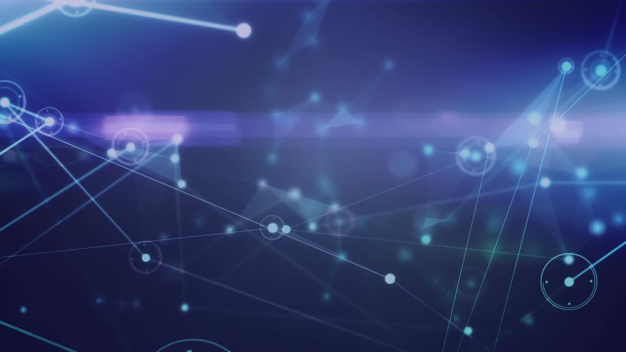 Animation of digital clouds with electronic devices over connection lines