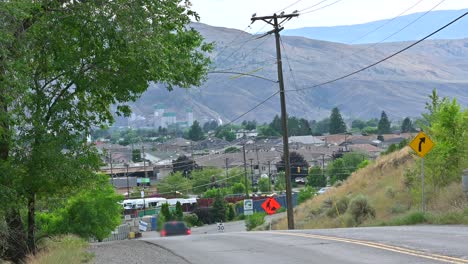 navigating the smoke: truck braving the hazy streets of kamloops amidst ross moore lake wildfire