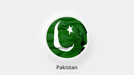 el bucle circular de la bandera de pakistán. la bandera nacional animada de pakistan. la bandera realista de pakistán ondeando. video en 4k
