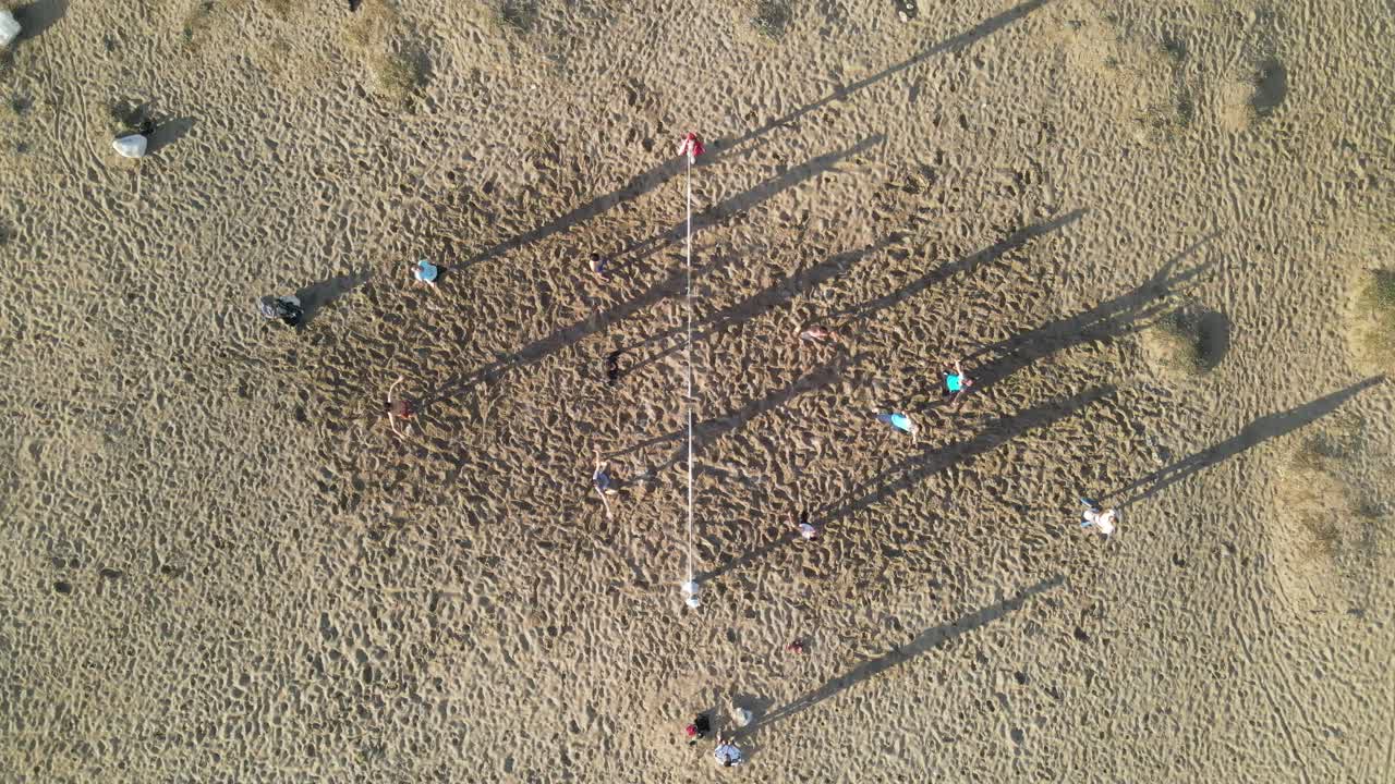 배구 모래 해변 공중 드론 샷