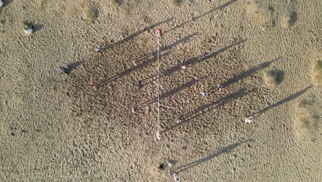 Volleyball-Sand-Beach-Aerial-Drone-Shot