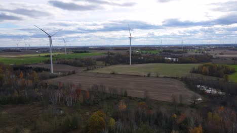 Windmills-in-middle-Michigan,-Midwest,-United-States