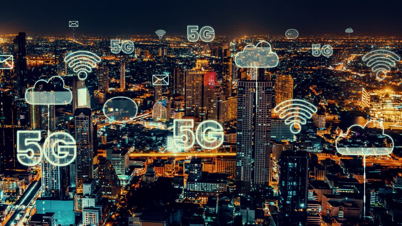 Smart digital city and globalization abstract graphic showing connection network