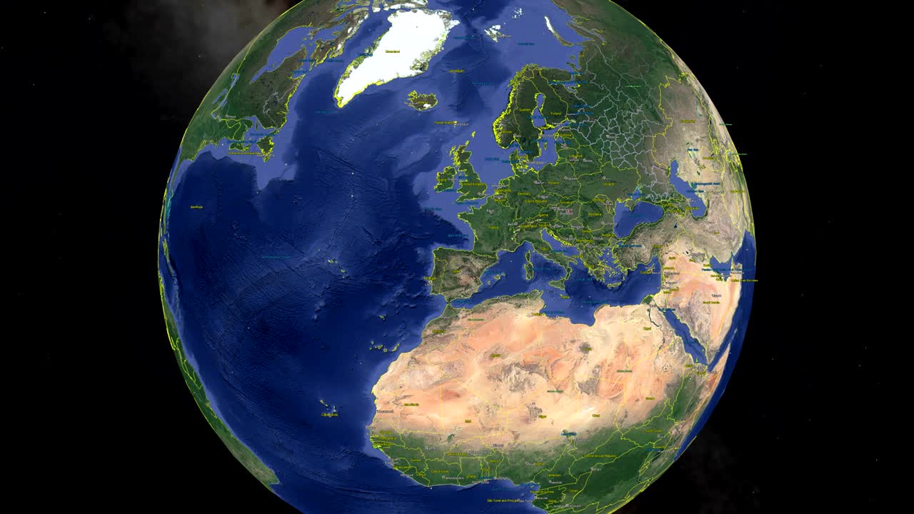 발과 함께 프랑스 3d 우주 지구 - 프랑스 외부로 확대