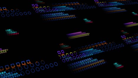 computer quantistico tecnologia futuristica processo olografico digitale e analisi per big data astratto poligono colorato movimento sfondo sbiadito