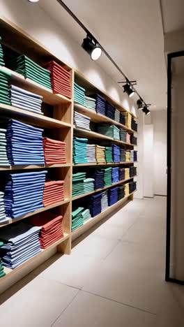 colorful t-shirts on display in a clothing store