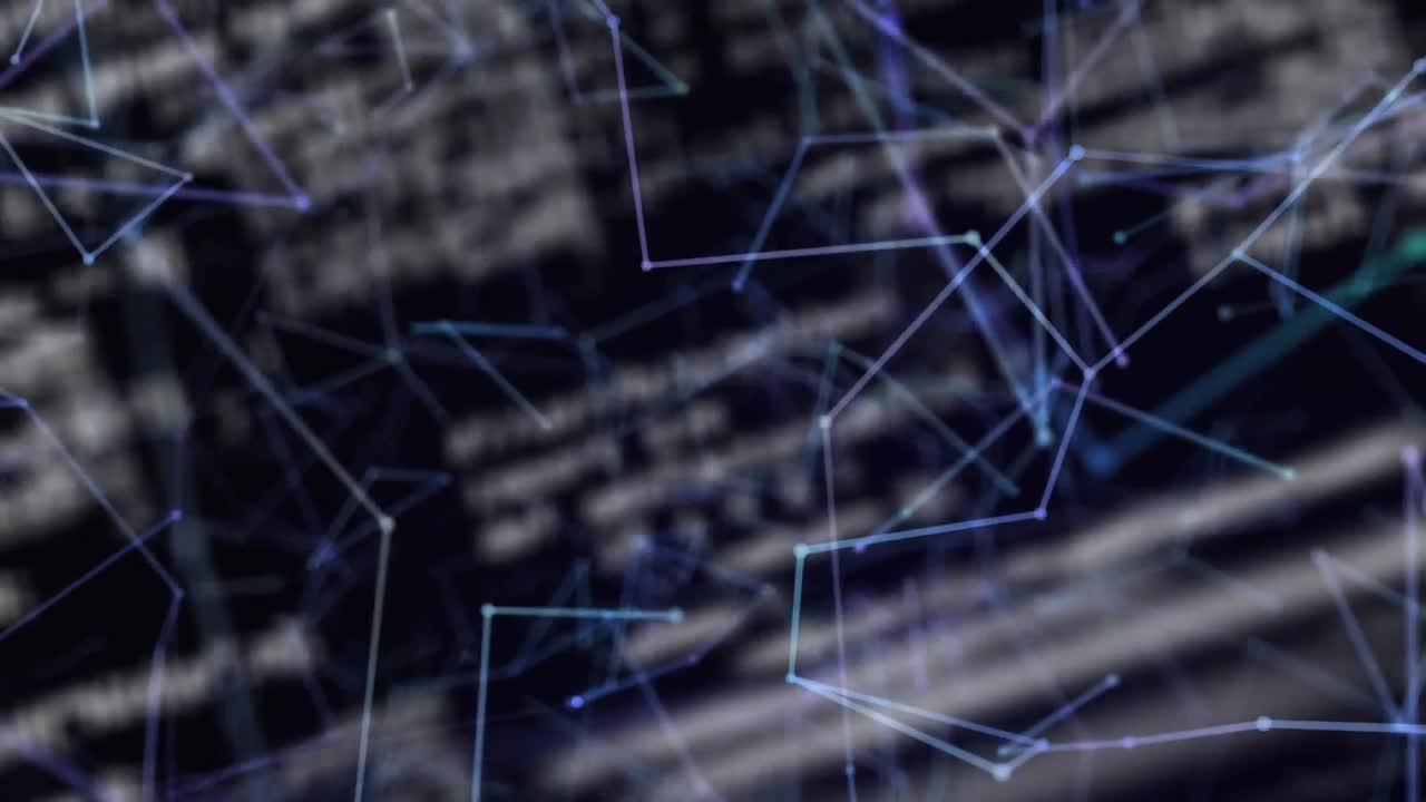 Animation of network of connections over data processing