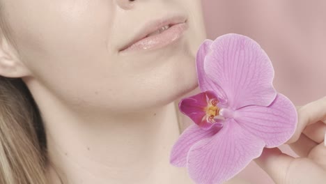 woman with orchid