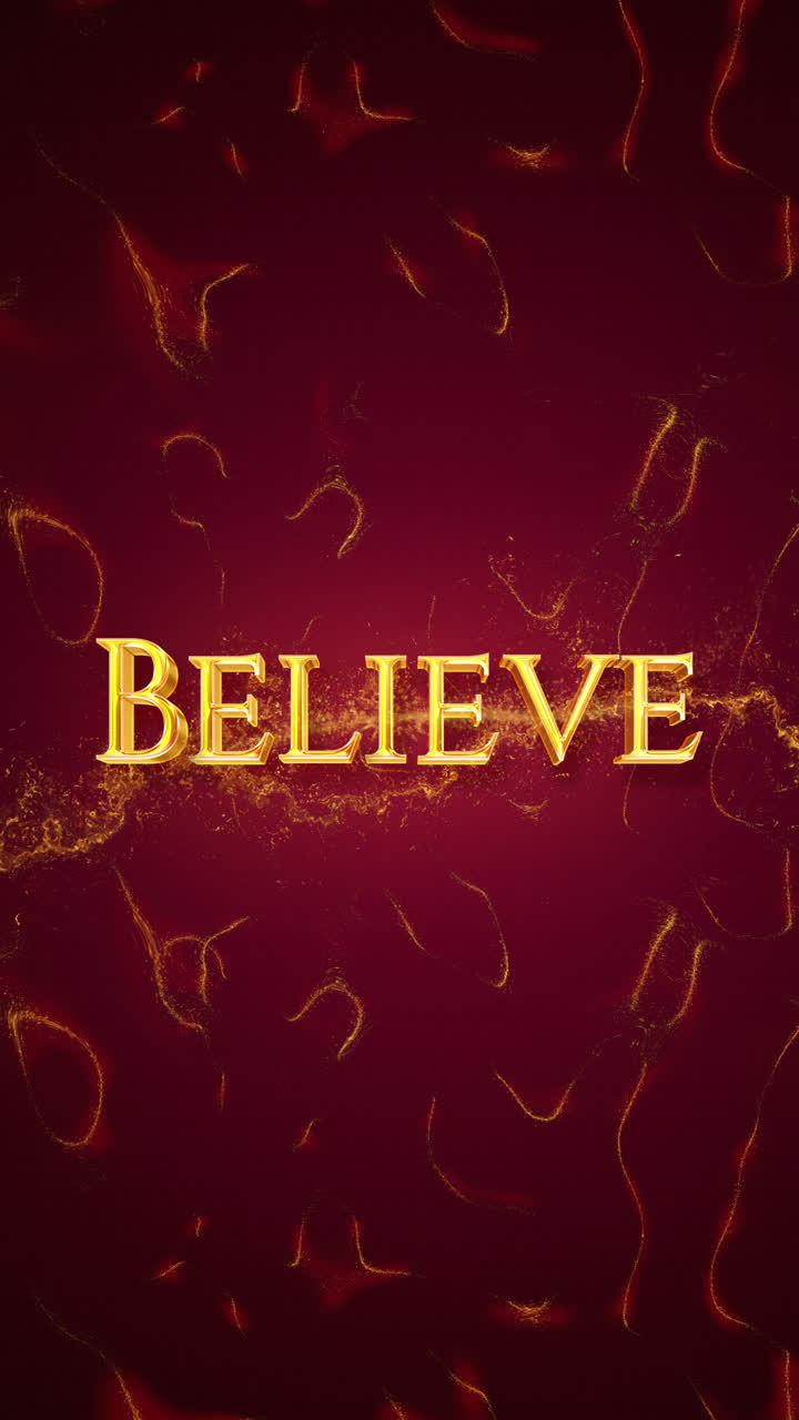 Believe - Gold Text on Maroon Background