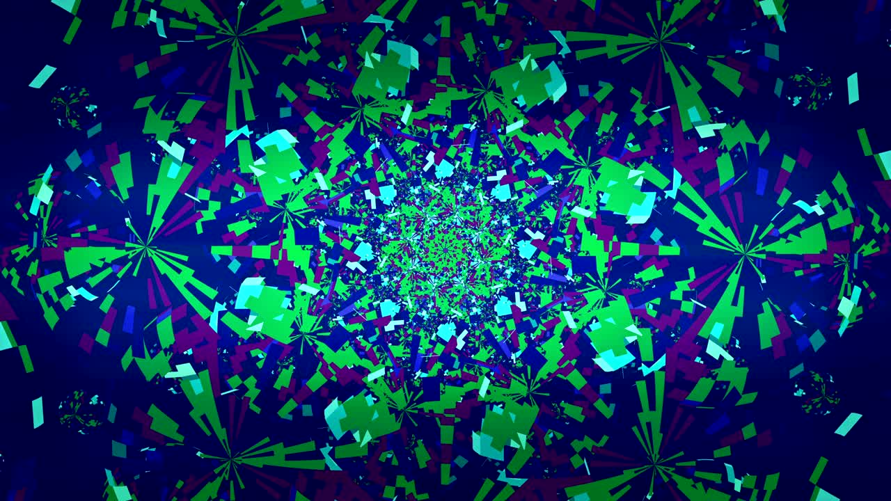 baile de discoteca y fondo de música electrónica. imágenes de bucle sin fisuras. mandala cósmica esotérica.