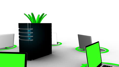 computadoras portátiles que se conectan al servidor