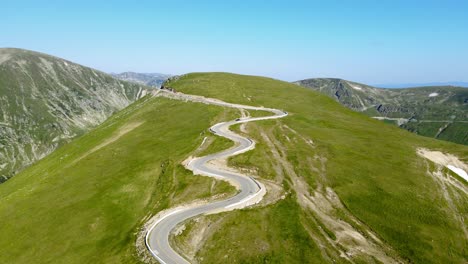 aerial drone footage of a romanian mountain road – transalpina