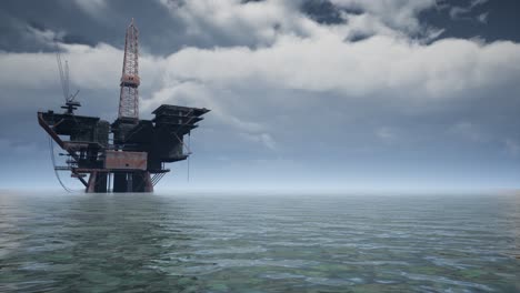 large pacific ocean offshore oil rig drilling platform