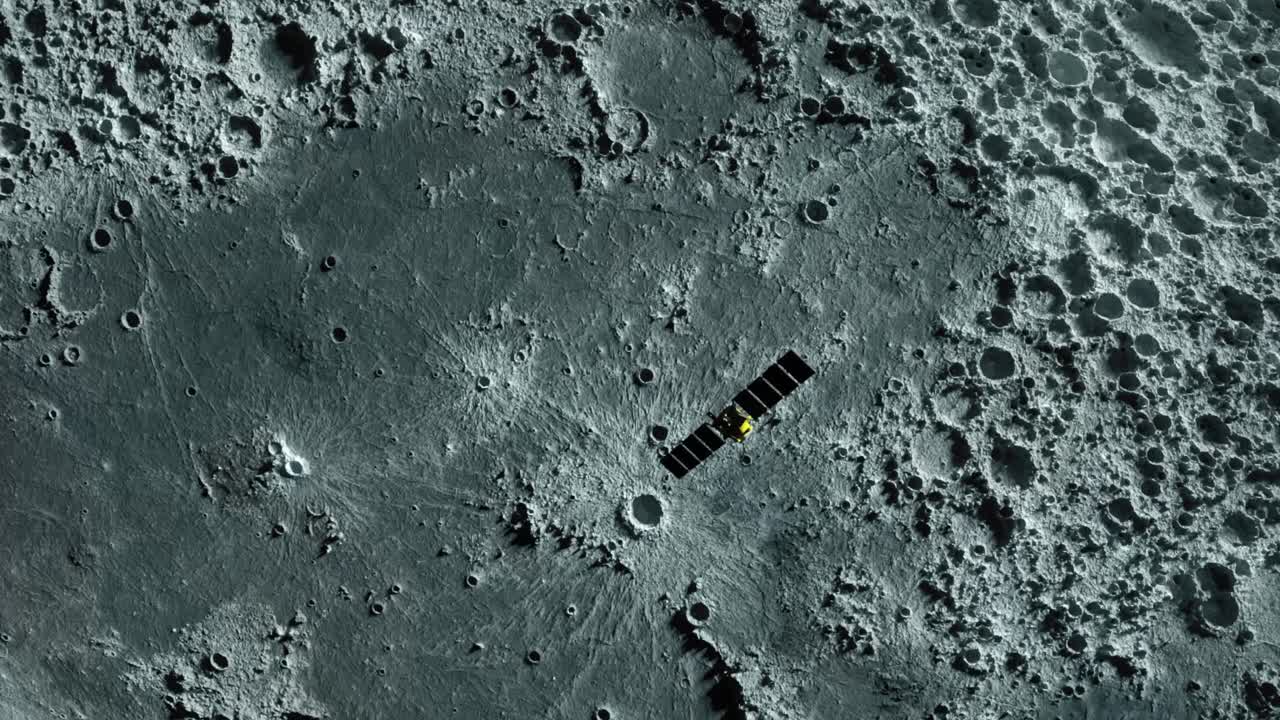 Moon Surface with Satellite