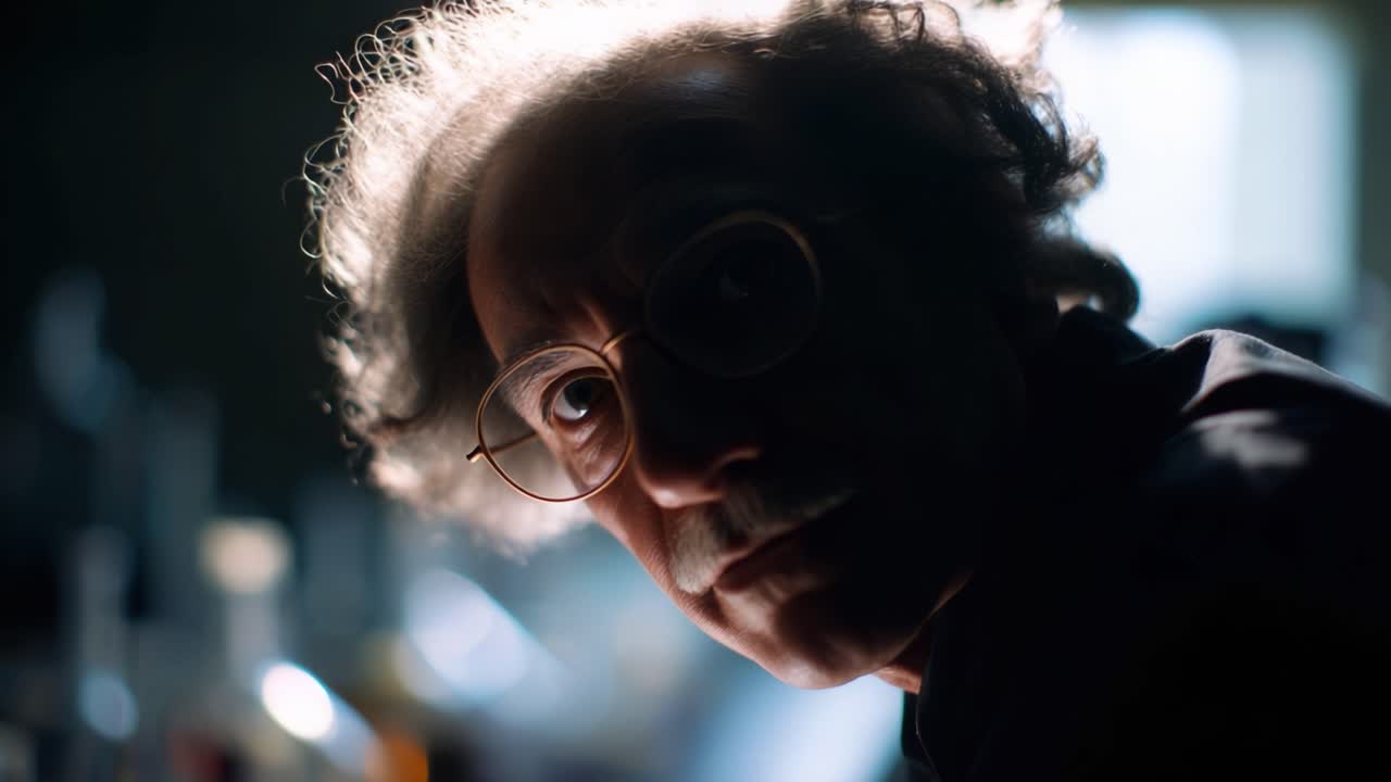 A deep exploration into creativity and intellect, capturing the enigmatic gaze and thoughtful demeanor of an individual immersed in their contemplative thoughts