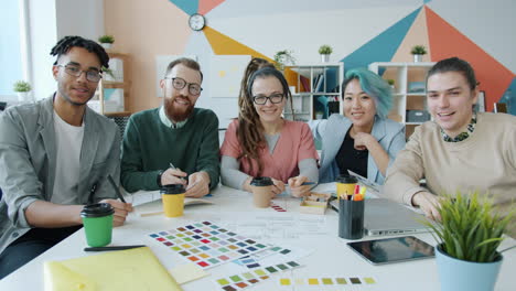 team meeting in modern design studio