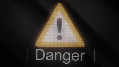 danger warning sign on digital display