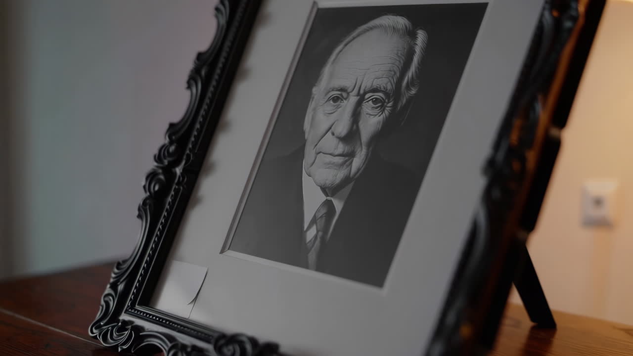 Portrait of an Elderly Man in a Frame