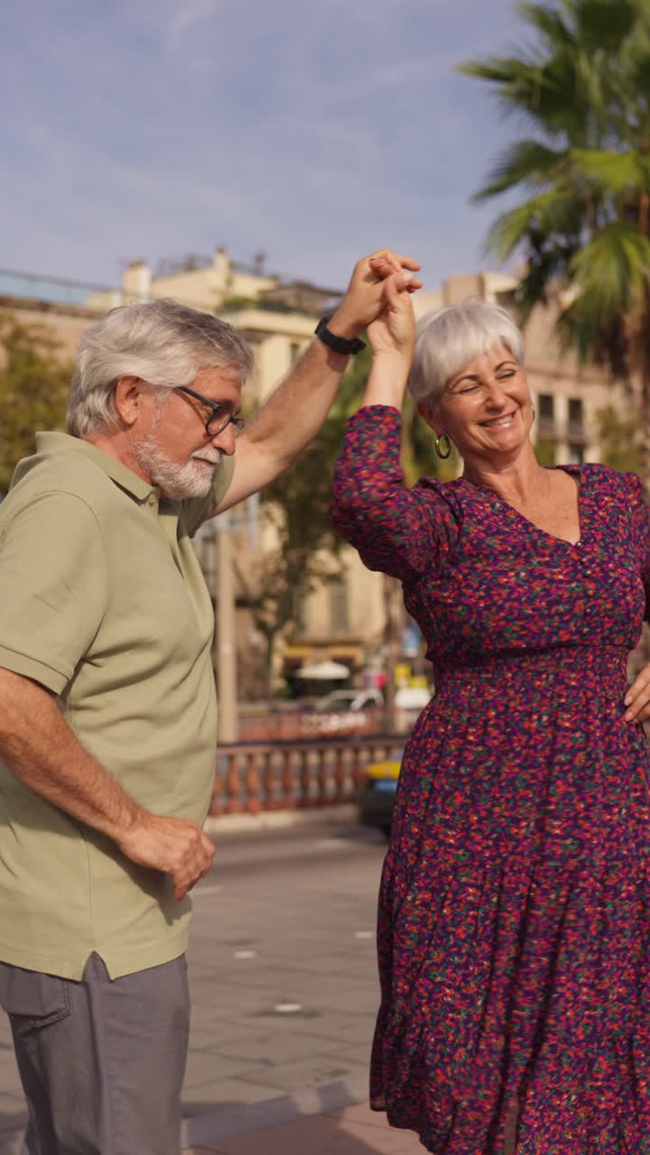 Older Couple Dancing in the City