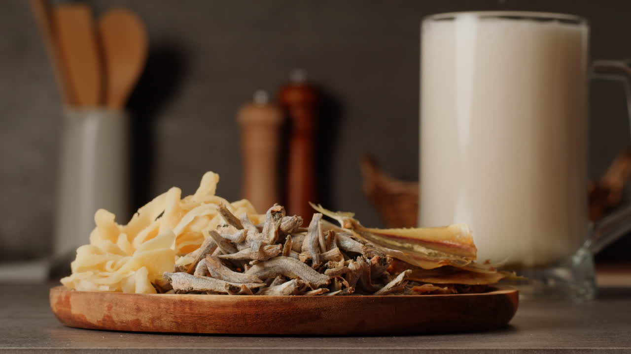 Dried Fish Snacks and Beer