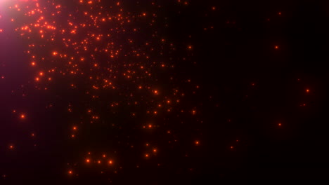partículas rojas en movimiento y estrellas en la galaxia 3