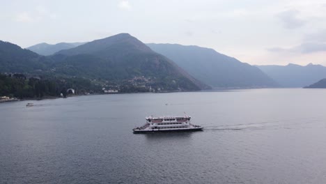 ferry on lake como headed for bellagio, italy