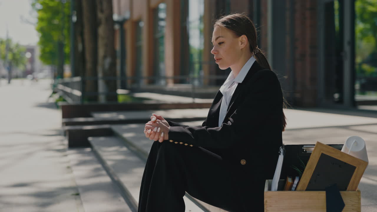 Sad businesswoman after being fired