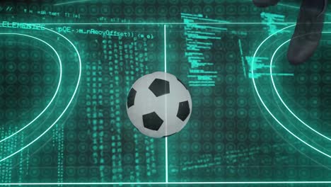Animation-of-data-processing-and-stadium-over-caucasian-male-soccer-player