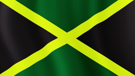 la bandera de jamaica ondeando en el viento
