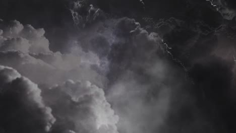 View-of--thunderstorm,-flying-through-dark-clouds