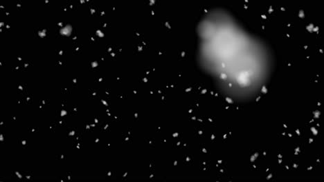 snow animation on black and green background