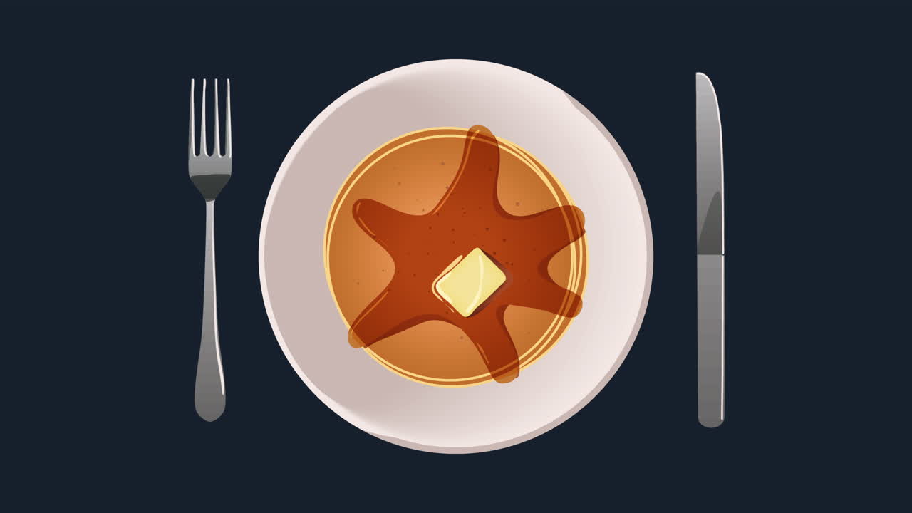 desayuno delicioso con animación de panqueques